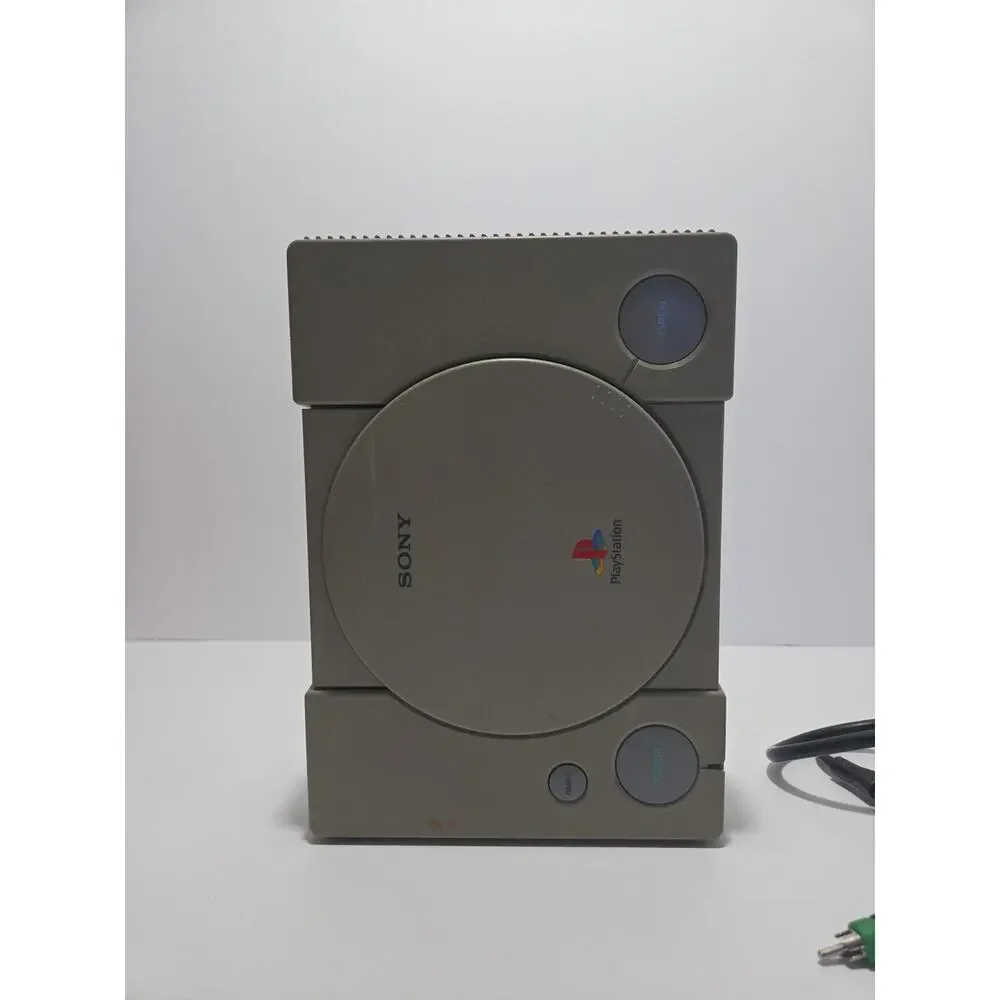 Sony PlayStation 1 PS1 SCPH-7500 Console AC AV Yellowed Working No Controller